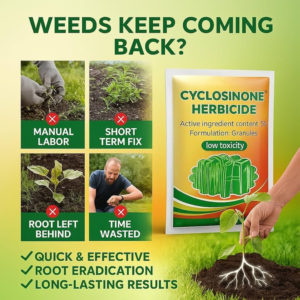 CYCLOSINONE HERBICIDE Fast-Acting Weed Terminator: Rapid Root-Kill Formula