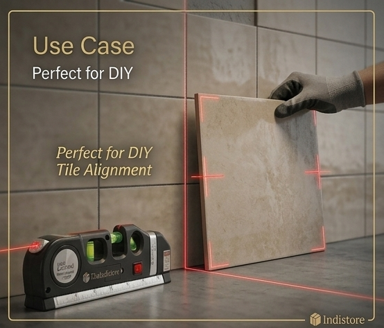 4-in-1 Laser Level with Measuring Tape for DIY [Pack of 2]