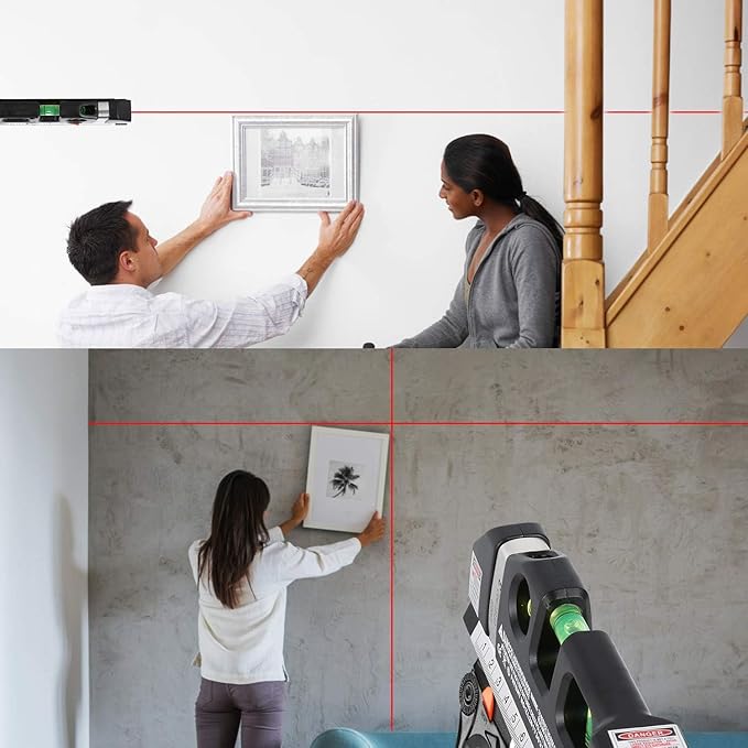 4-in-1 Laser Level with Measuring Tape for DIY [Pack of 2]