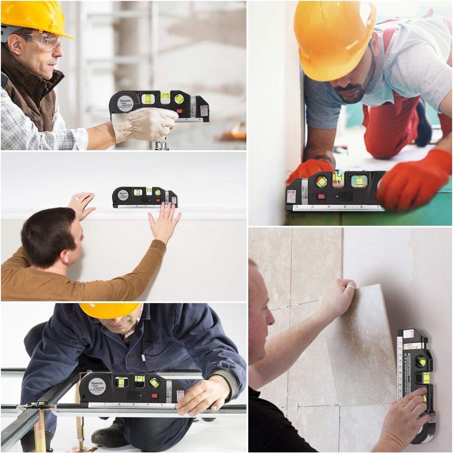 4-in-1 Laser Level with Measuring Tape for DIY [Pack of 2]